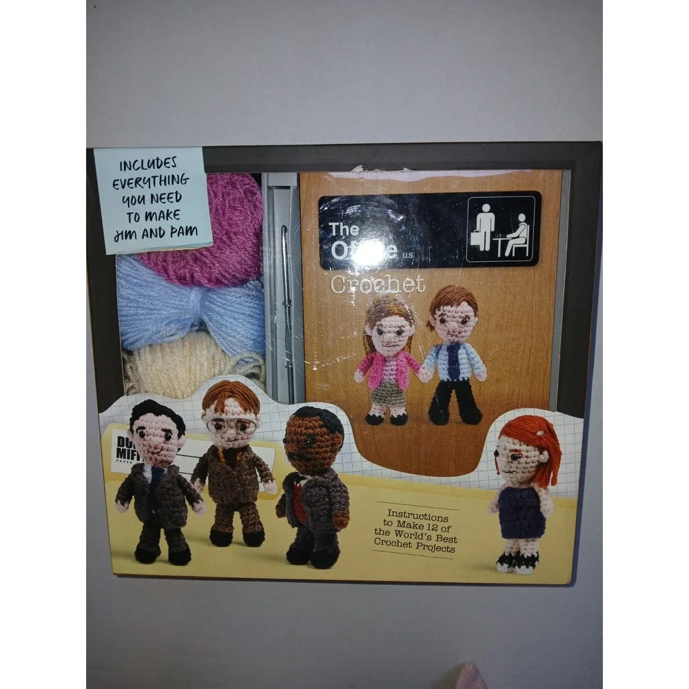 The Office Crochet‎ Kit w 12 Project Instruction Book & Yarn Open Box